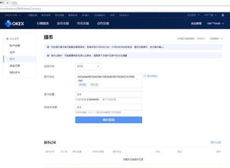 输入需要提币的数量