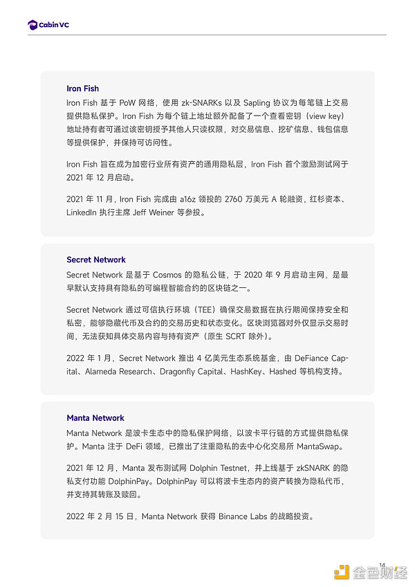 Cabin Report：隐私公链赛道解析-第15张图片-欧意下载