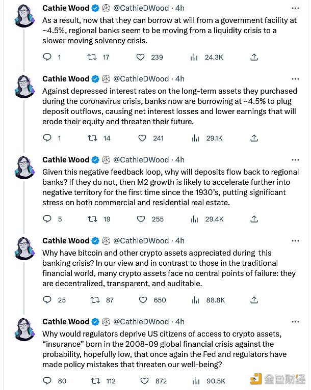 Cathie Wood：与传统金融世界相比，许多加密资产没有中心化故障点-第1张图片-欧意下载