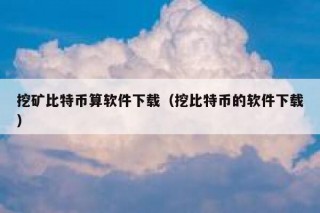 挖矿比特币算软件下载（挖比特币的软件下载）