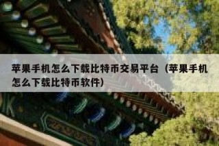 苹果手机怎么下载比特币交易平台（苹果手机怎么下载比特币软件）