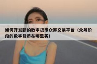 如何开发新的数字货币众筹交易平台（众筹阶段的数字货币在哪里买）