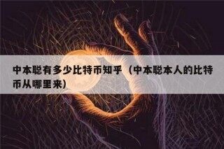 中本聪有多少比特币知乎（中本聪本人的比特币从哪里来）