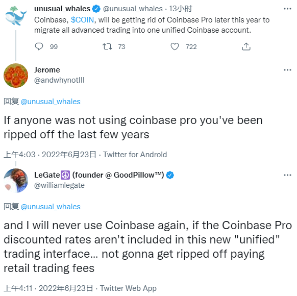 加密货币交易平台Coinbase计划2022年底前终止专业版服务-第2张图片-欧意下载